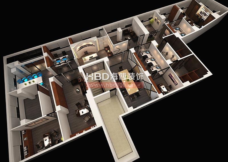 灝維投資公司辦公室裝修案例 經(jīng)理辦公室設(shè)計鳥瞰圖 灝維投資公司辦公室裝修案例 經(jīng)理辦公室設(shè)計鳥瞰圖