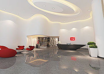 韓彩化妝品公司前臺接待廳設(shè)計 韓彩化妝品公司前臺接待廳設(shè)計