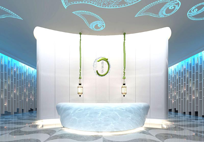 翡翠薈SPA會(huì)所裝修設(shè)計(jì) 前臺(tái)效果 翡翠薈SPA會(huì)所裝修設(shè)計(jì) 前臺(tái)效果